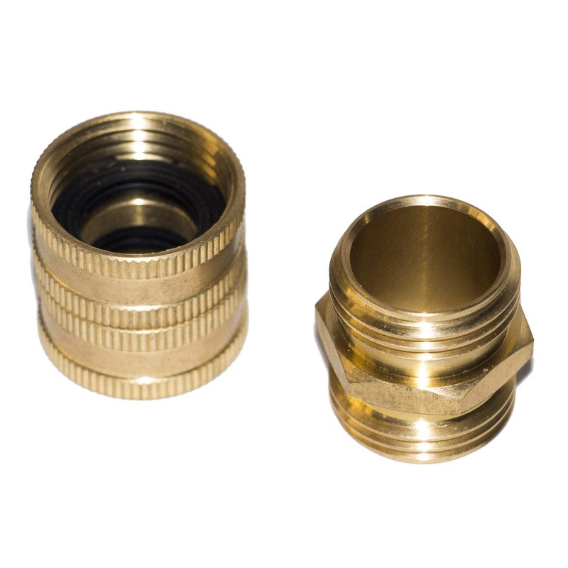 Hourleey Garden Hose Adapter, 3/4 Inch Solid Brass Hose Connectors Adapters Male to Male, Female to Female, 4 Pack - Image 2